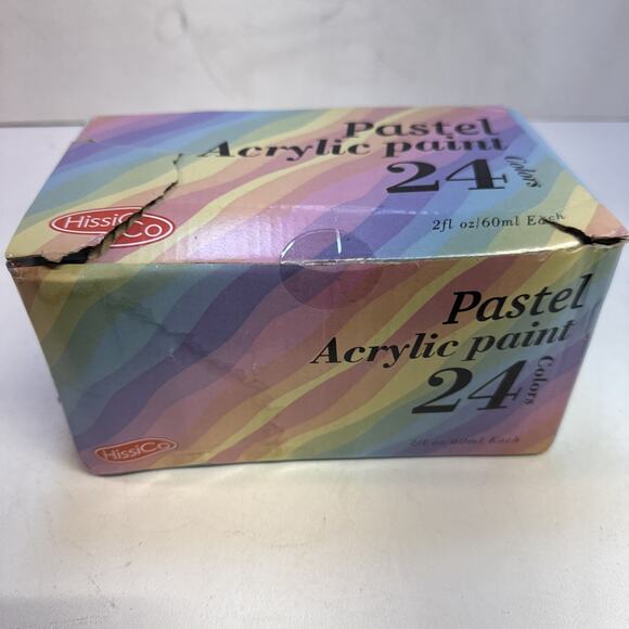 Pastel Acrylic Paint Set with 12 Brushes, 24 Pastel Colors (59Ml, 2Oz) Art Craft - Picture 1 of 6